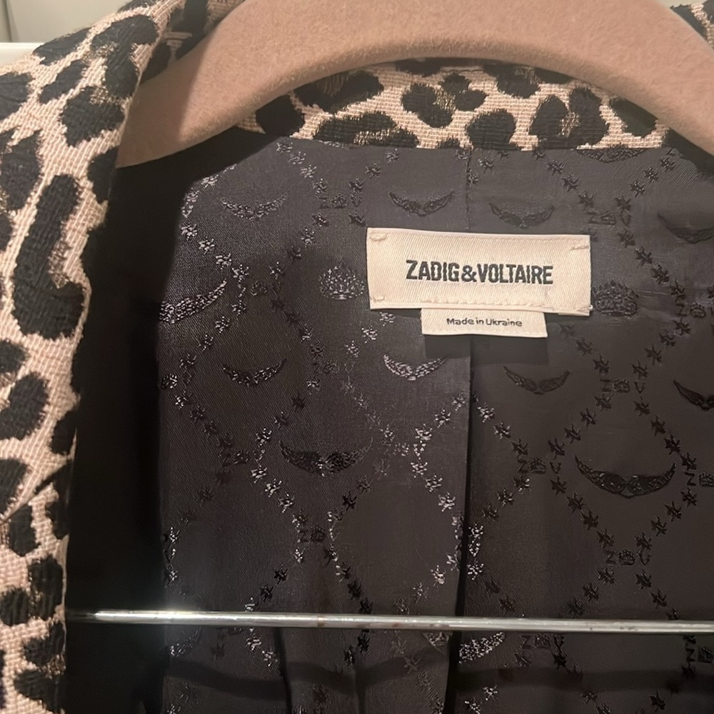 Zadig & Voltaire Leopard Print Textured Blazer - image 2